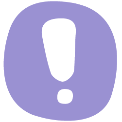 Big exclamation point in purple