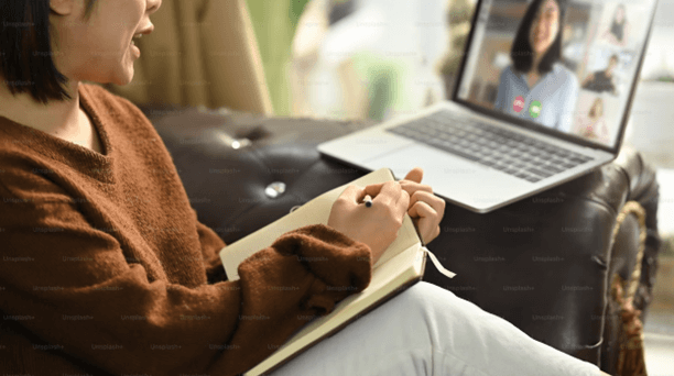 Zoom call therapy session